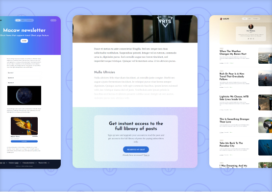 Macaw theme actions