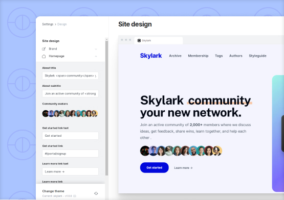 Skylark Ghost Theme Options