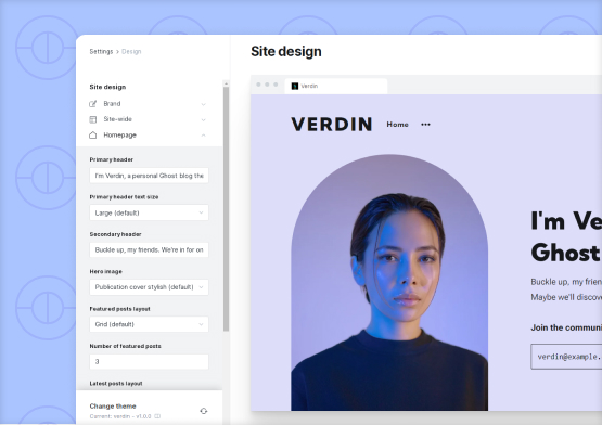 Verdin Ghost Theme Options