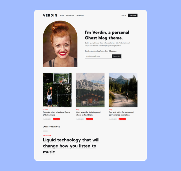 Verdin Theme Live Preview