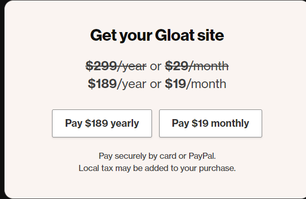 Gloat Ghost Hosting Pricing Options